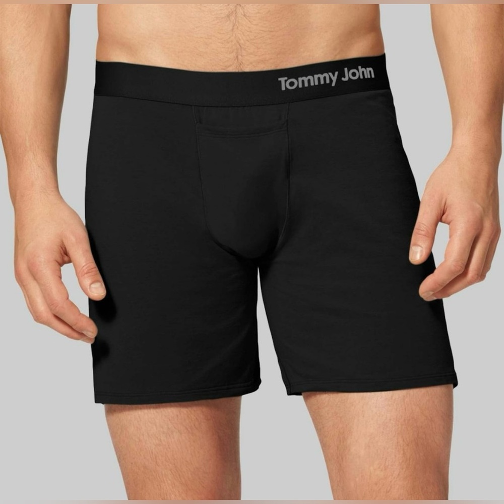 Tommy John Cool Cotton Relaxed Fit Boxers Mens Size Large L Black
